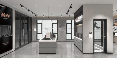 现代门窗专卖店3D模型下载